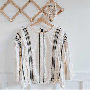 Anthropologie Eri and Ali | Fringe Embroidered Top